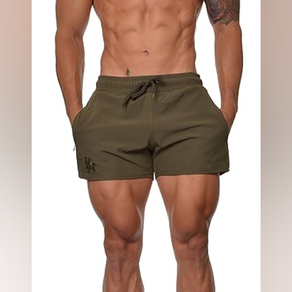 101 Bodybuilding Short Shorts Olive size S - Picture 3 of 4